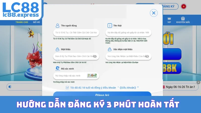 Hướng dẫn đăng ký 3 phút hoàn tất